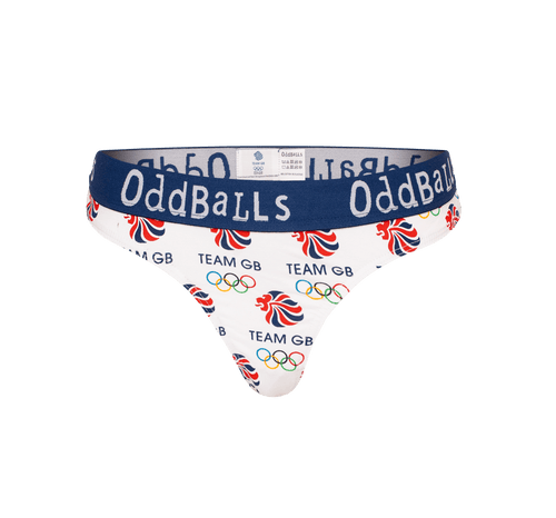 Team GB - White - Ladies Thong