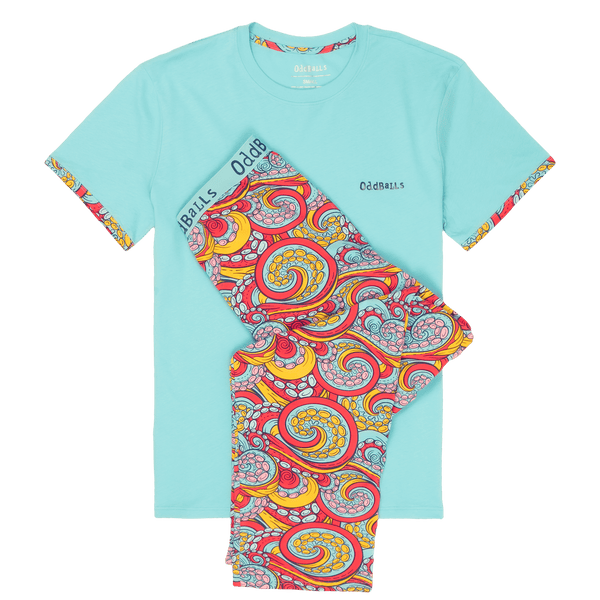 Tentacles - Men's Long Pyjamas Set (T-Shirt & Trousers)