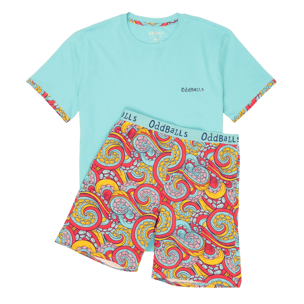 Tentacles - Men's Short Pyjamas Set (T-Shirt & Shorts)