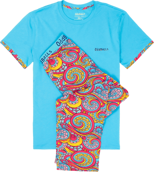 Tentacles - Men's Long Pyjamas Set (T-Shirt & Trousers)