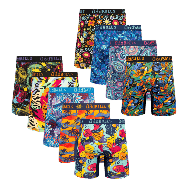The Big Summer Bundle - Mens Bamboo Boxer Shorts 9 Pack back