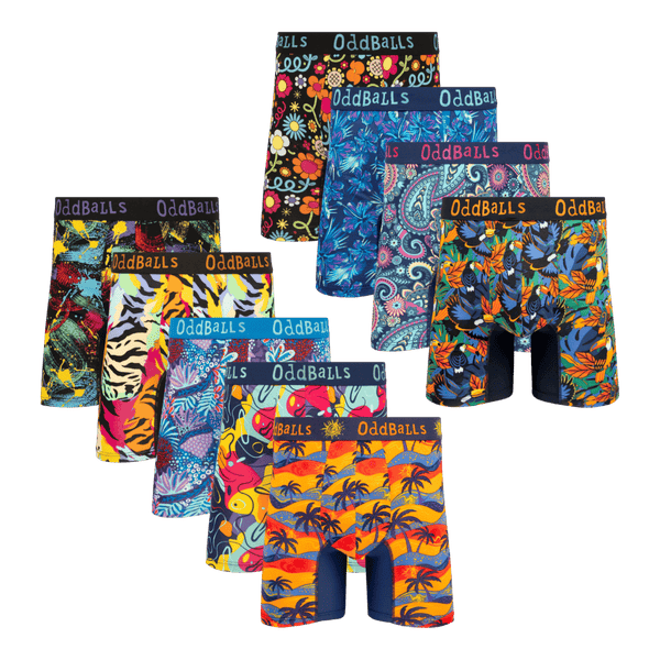 The Big Summer Bundle - Mens Bamboo Boxer Shorts 9 Pack front