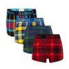 The Festive Tartan Bundle - Ladies Cotton Boxer Shorts 4 Pack front