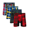 The Festive Tartan Bundle - Mens Bamboo Boxer Shorts 4 Pack front
