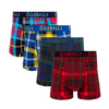 The Festive Tartan Bundle - Mens Cotton Boxer Shorts 4 Pack front