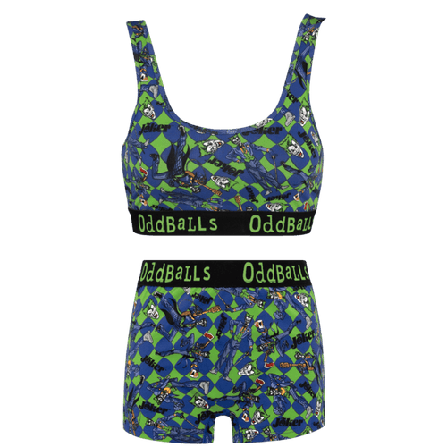 The Joker Checkered Bundle - Womens Bralette & Boxers Matching Set
