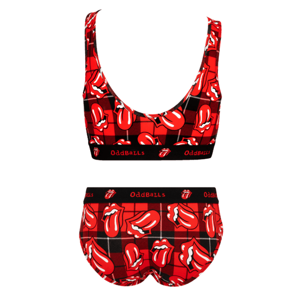 The Rolling Stones Tartan Bundle - Womens Bralette & Briefs Matching Set back