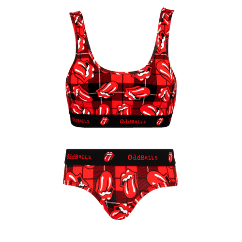 The Rolling Stones Tartan Bundle - Womens Bralette & Briefs Matching Set