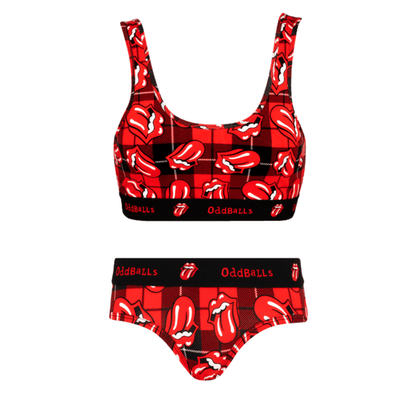 The Rolling Stones Tartan Bundle - Womens Bralette & Briefs Matching Set front