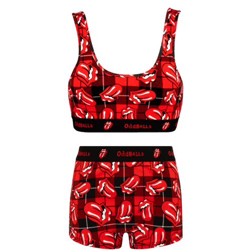 The Rolling Stones Tartan Bundle - Womens Bralette & Boxers Matching Set