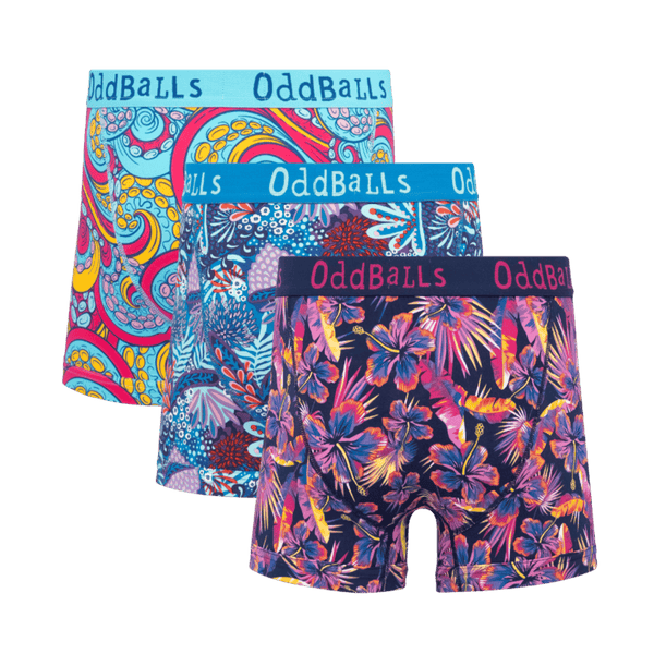 The Summer Bundle - Mens Cotton Boxer Shorts 3 Pack back