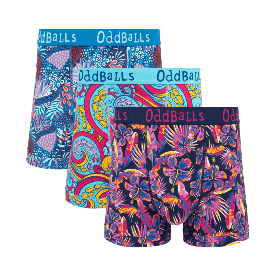 The Summer Bundle - Mens Cotton Boxer Shorts 3 Pack front