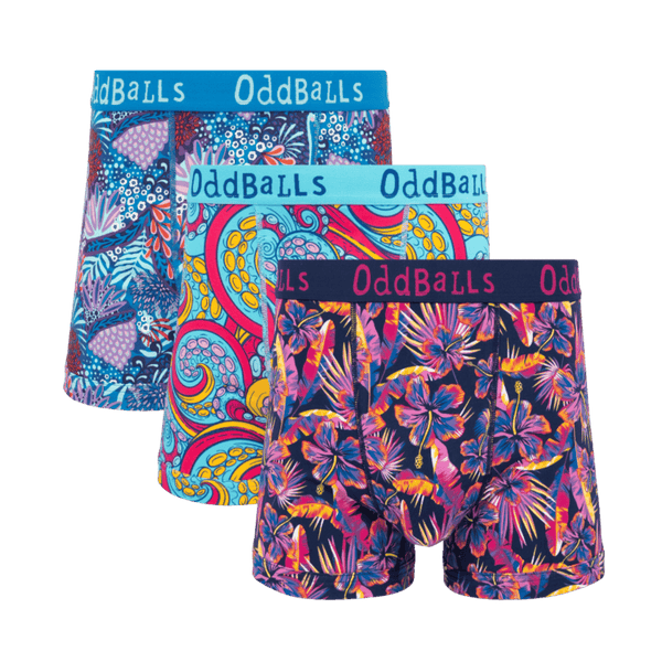 The Summer Bundle - Mens Cotton Boxer Shorts 3 Pack front
