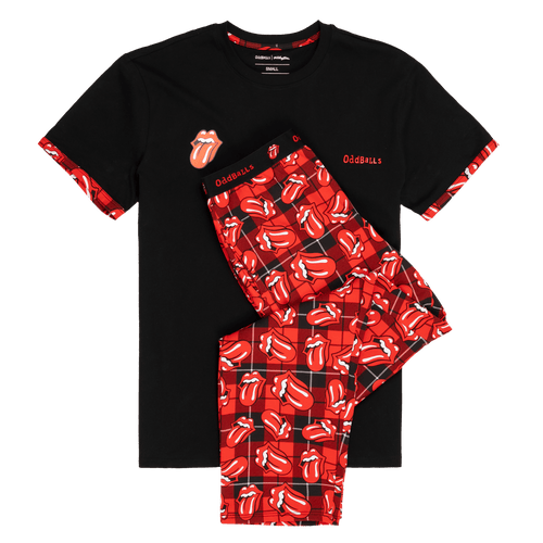 The Rolling Stones Tartan - Men's Long Pyjamas Set (T-Shirt & Trousers)