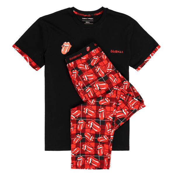 The Rolling Stones Tartan - Men's Long Pyjamas Set (T-Shirt & Trousers)