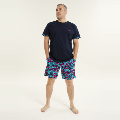 Tidal Wave - Men's Short Pyjamas Set (T-Shirt & Shorts)