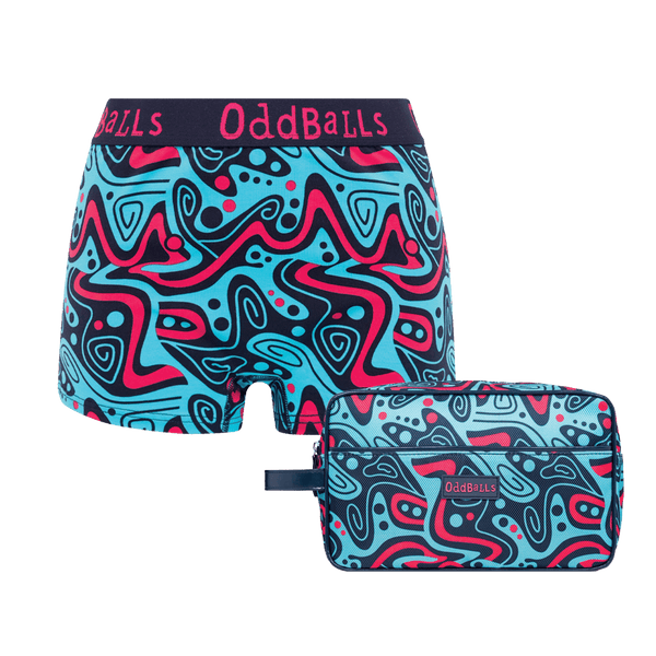 Tidal Wave Bundle - Ladies Boxer Shorts & Matching Wash Bag