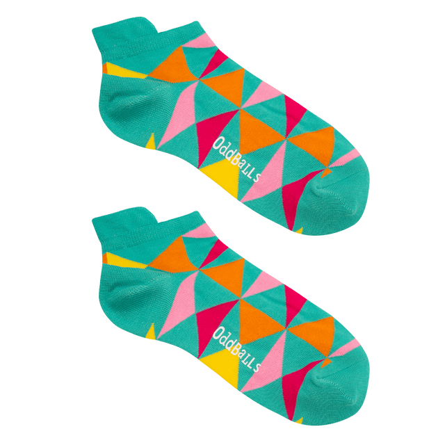 Turquoise Triangles - Ankle Trainer Socks