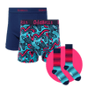 Tidal Wave Bundle - Mens Boxer Shorts 2 Pack & Matching Socks