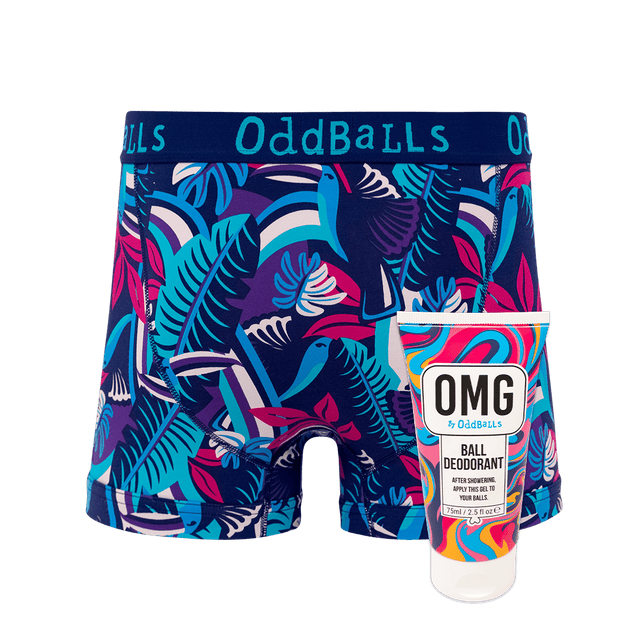 Toucan - Mens Boxer Shorts & Ball Deodorant Bundle