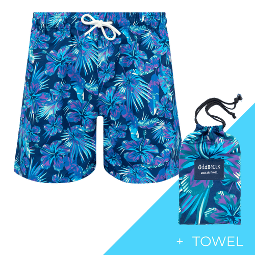 Tropical - Mens Swim Shorts & Towel Bundle