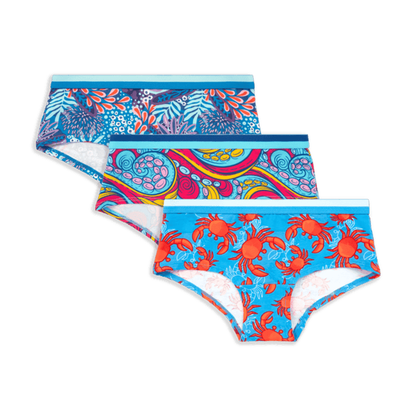 Under The Sea Bundle - Girls Cotton Knickers 3 Pack front