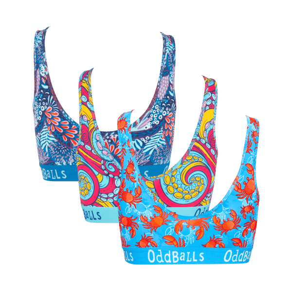 Under The Sea Bundle - Ladies Bralette 3 Pack back