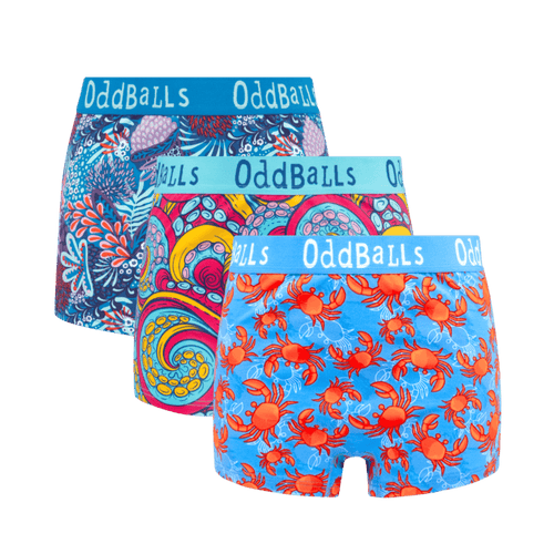 Under The Sea Bundle - Ladies Cotton Boxer Shorts 3 Pack