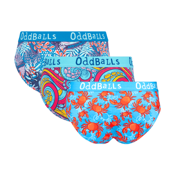 Under The Sea Bundle - Ladies Cotton Briefs 3 Pack back