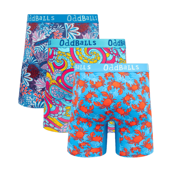 Under The Sea Bundle - Mens Bamboo Boxer Shorts 3 Pack back