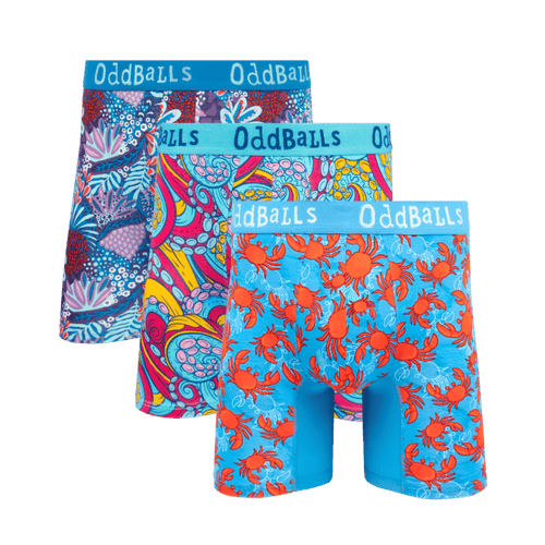 Under The Sea Bundle - Mens Bamboo Boxer Shorts 3 Pack