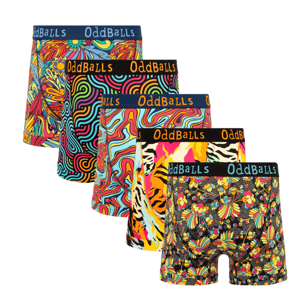 VIP Cheeks - Mens Cotton Boxer Shorts 5 Pack back