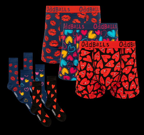 The Love Bundle - Mens Boxer Shorts & Socks 3 Pack
