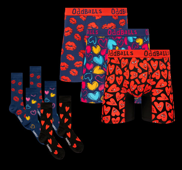 The Love Bundle - Mens Bamboo Boxer Shorts & Socks 3 Pack