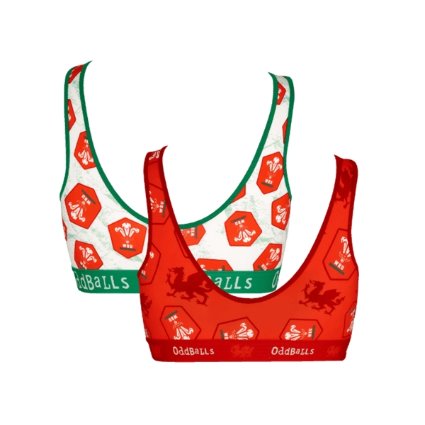 Welsh Rugby Union 26 Bundle - Ladies Bralette 2 Pack back
