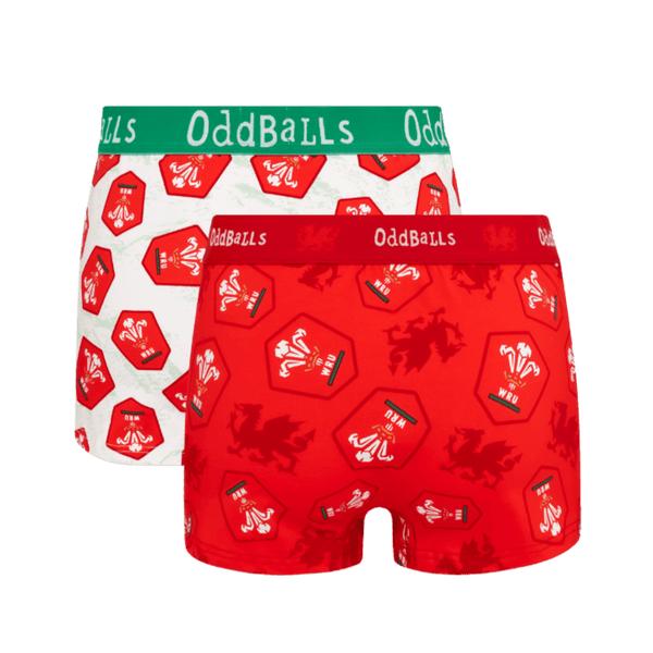 Welsh Rugby Union 26 Bundle - Ladies Cotton Boxer Shorts 2 Pack back