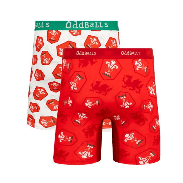 Welsh Rugby Union 26 Bundle - Mens Bamboo Boxer Shorts 2 Pack back