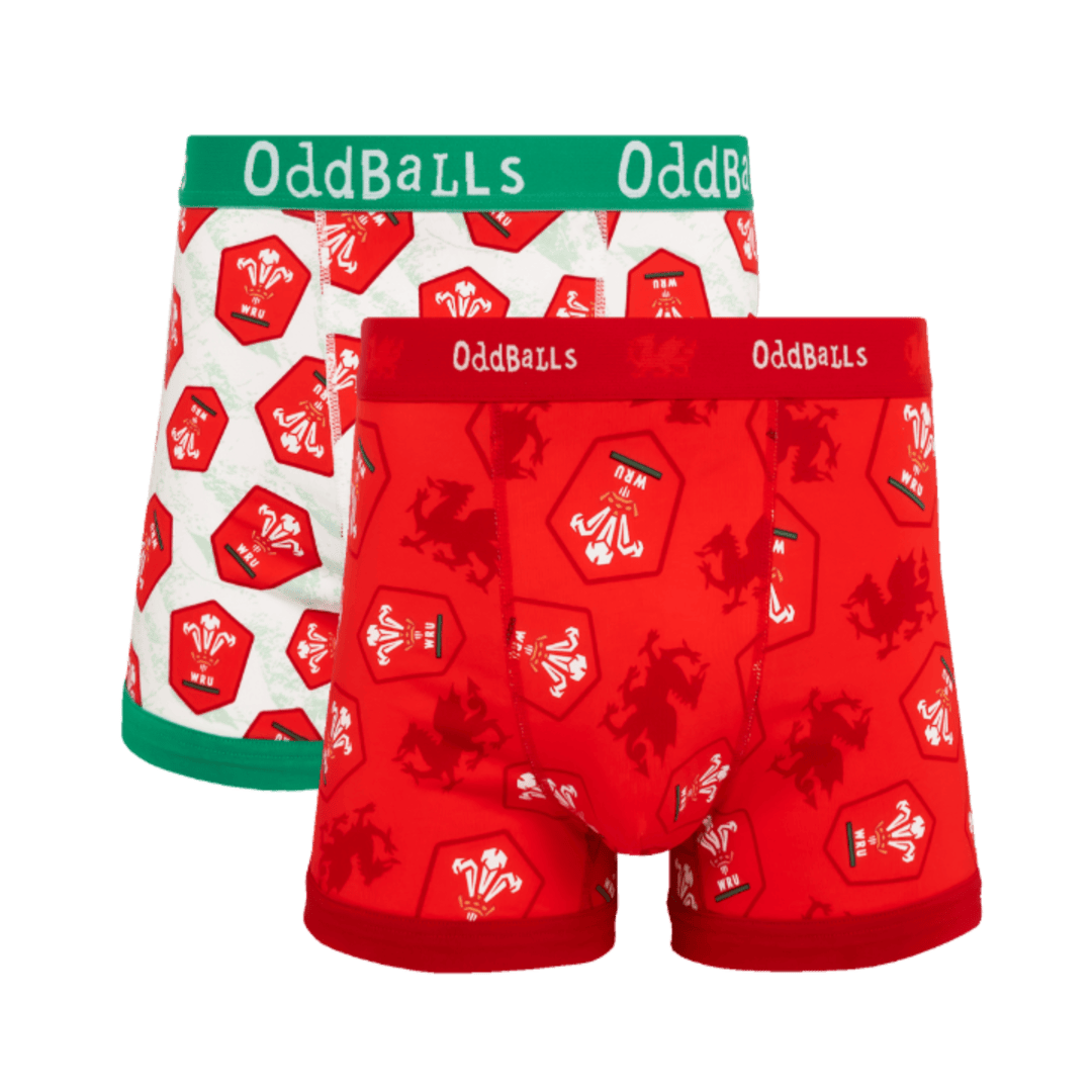 Welsh Rugby Union 26 Bundle - Mens Boxer Shorts 2 Pack front