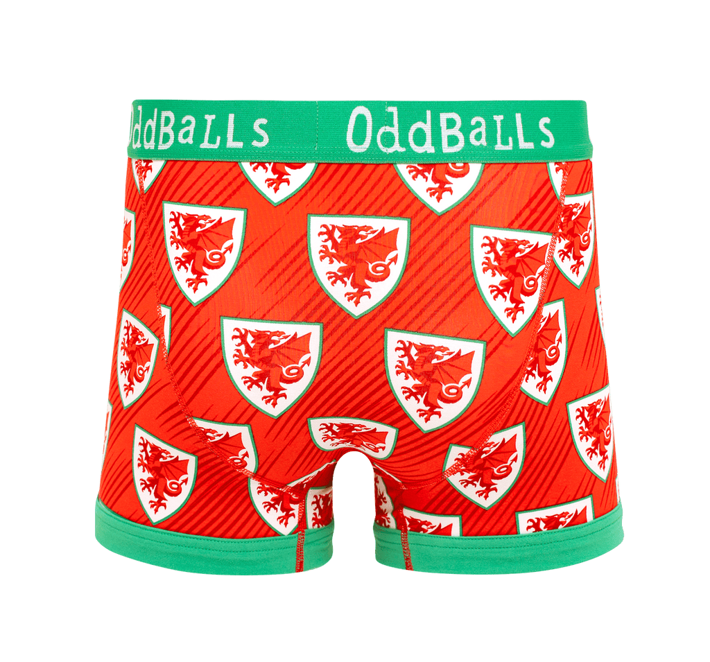 OddBalls FA Wales Red 2020 Mens Boxer Shorts
