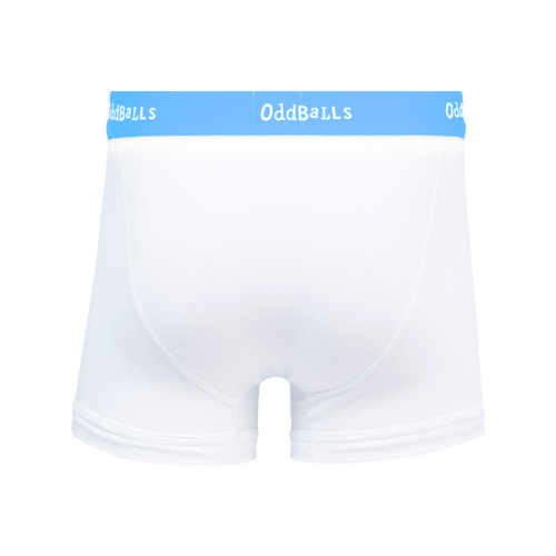 White & Blue - Mens Cotton Boxer Shorts