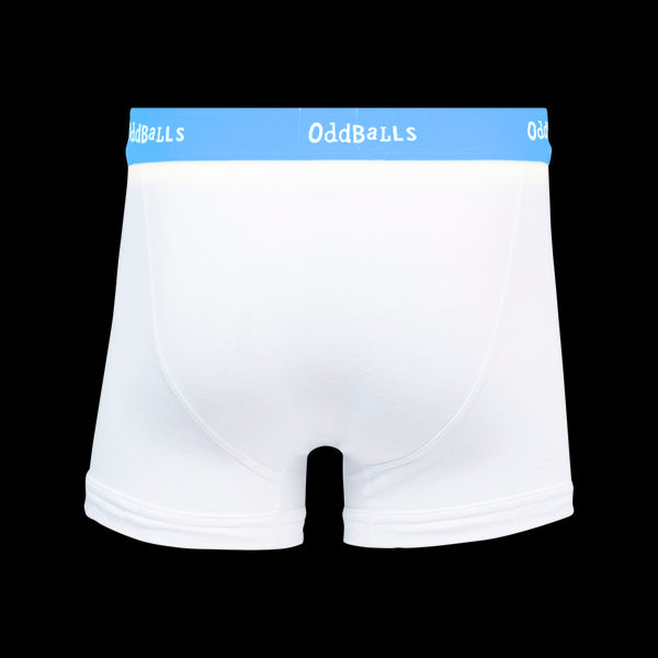 White & Blue - Mens Cotton Boxer Shorts
