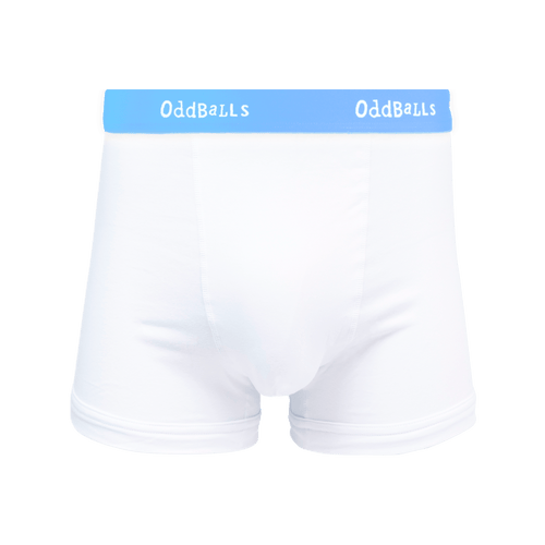 White & Blue - Mens Cotton Boxer Shorts