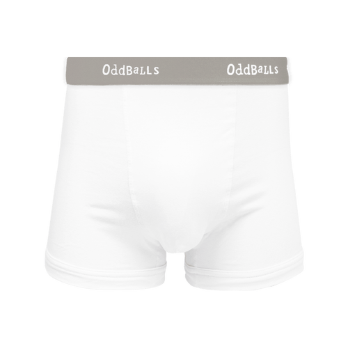 White & Grey - Mens Cotton Boxer Shorts