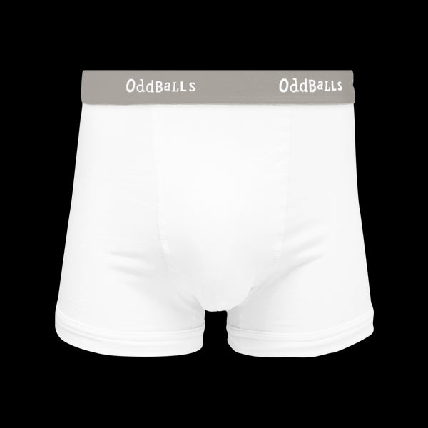 White & Grey - Mens Cotton Boxer Shorts