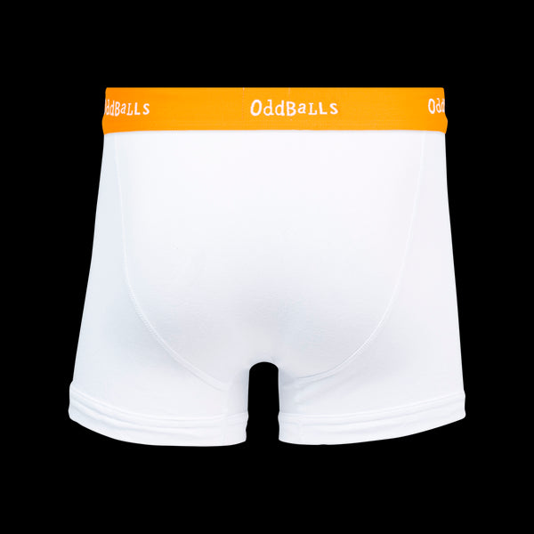 White & Tangerine - Mens Cotton Boxer Shorts