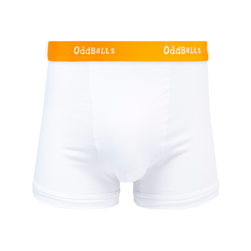White & Tangerine - Mens Cotton Boxer Shorts
