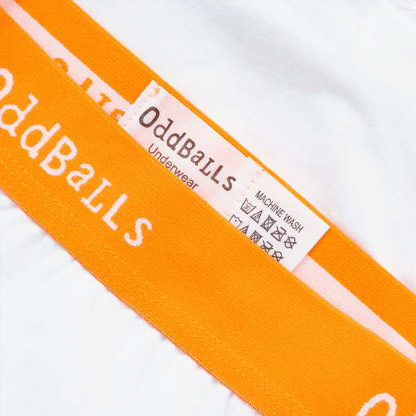 White & Tangerine - Mens Cotton Boxer Shorts