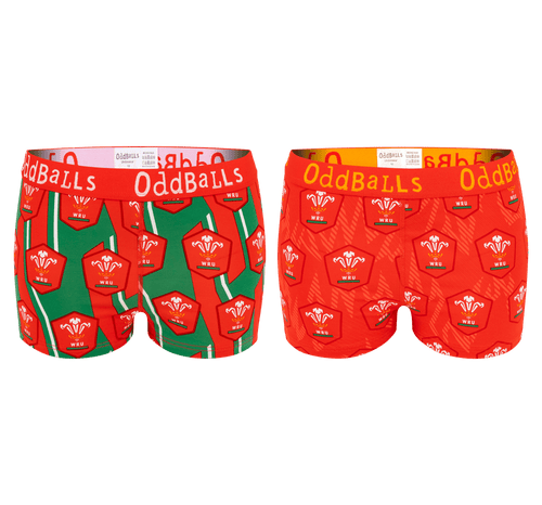 Welsh Rugby Union Bundle - Ladies Boxer Shorts 2 Pack Bundle