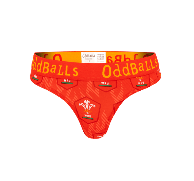 Welsh Rugby Union Flames - Ladies Thong