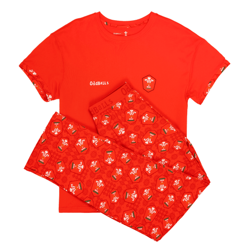 Welsh Rugby Union Home 25 - Women's Long Pyjamas Set (T-Shirt & Trousers)